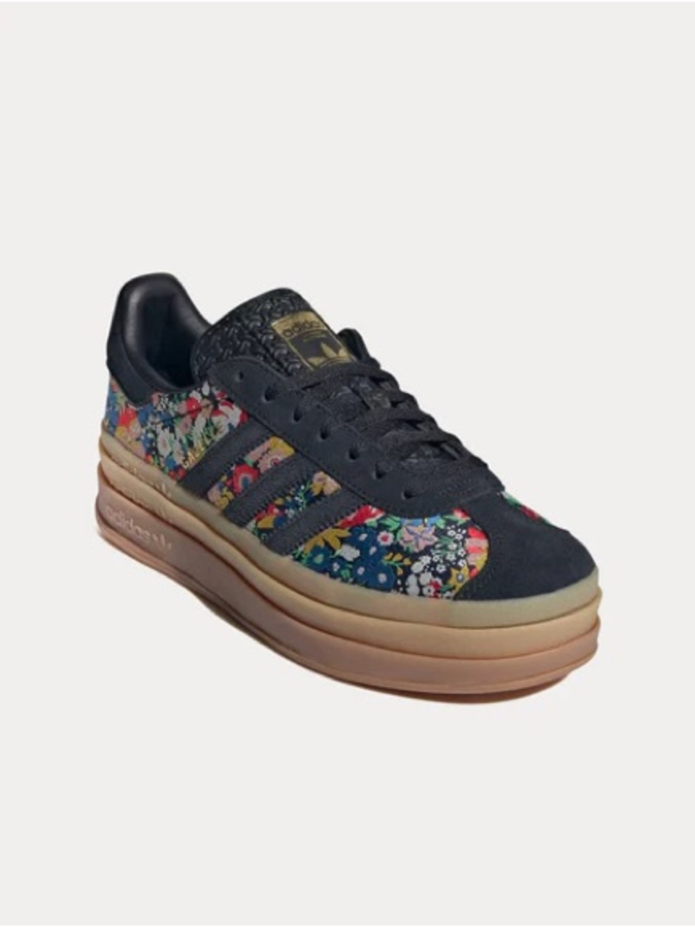 Adidas x liberty of London black floral gazelle bold sneakers women’s size 7 - Picture 2 of 6